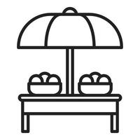 Umbrella local market icon outline vector. Floating boat vector