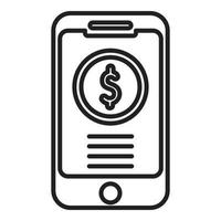 Online phone money icon flat vector. Smart app vector