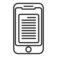 Phone newspaper icon outline vector. Smart online vector