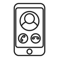 Phone call icon outline vector. Online smart vector