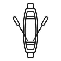 Big floating market icon outline vector. River boat vector