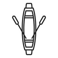 Big floating market icon outline vector. River boat vector