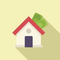 Loan finance house icon flat vector. Rent property vector