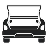 Wheel in car trunk icon simple vector. Open door vector