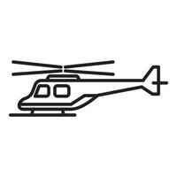 vector de contorno de icono de helicóptero de rescate de seguridad. transporte aéreo
