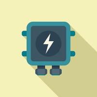 Junction box icon flat vector. Electric power vector