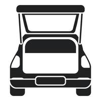 vector simple de icono de maletero de coche vacío. puerta del vehículo