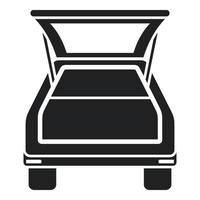 vector simple del icono del maletero del coche de la bolsa. vehículo abierto