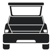 Summer trip car trunk icon simple vector. Open vehicle vector