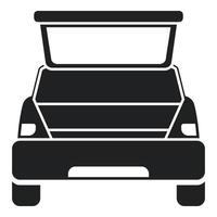 vector simple de icono de maletero de coche de viaje de verano. vehículo abierto