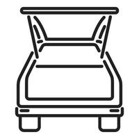 Box in car trunk icon outline vector. Travel back vector