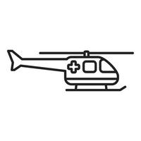 Aid rescue helicopter icon outline vector. Air transport vector