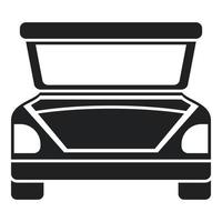 vector simple del icono del maletero del coche abierto. puerta de equipaje