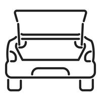 Wheel in car trunk icon outline vector. Open door vector