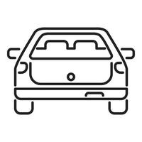 vector de contorno de icono de maletero de coche de contenedor. vehículo abierto