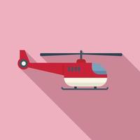 Chopper rescue helicopter icon flat vector. Military transport vector