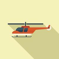 Rescue helicopter guard icon flat vector. Sea transport vector