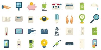 Smart consumption icons set flat vector. Vehicle autonomous vector