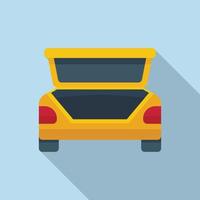 Car trunk icon flat vector. Open vehicle vector