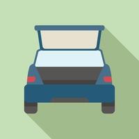 Summer trip car trunk icon flat vector. Open vehicle vector