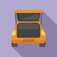 Empty car trunk icon flat vector. Vehicle door vector