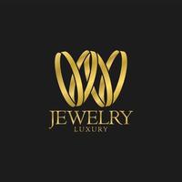 logotipo de lujo de joyería con símbolo de anillo vector