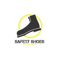 zapatos de seguridad logo de arranque diseño simple vector