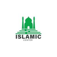 islamic center logo with mosque symbol vector
