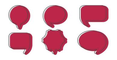 set of bubble speech flat minimalist design vector