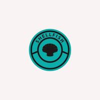 shelfish seafood label circle shape simple vector