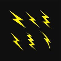 set of thunder symbol minimalist design vector