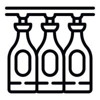 Wine bottle line icon outline vector. Cellar barrel vector