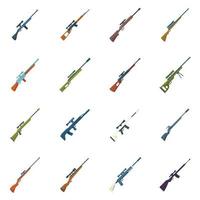 Sniper weapon icon flat vector. Army gun vector