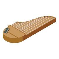 cadena kantele icono vector isométrico. instrumento musical