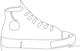 continuous line art drawing of shoes in black and white vector