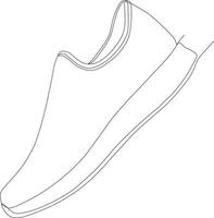 dibujo de arte de línea continua de zapatos en blanco y negro vector