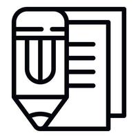 Pen notebook icon outline vector. Online learn vector