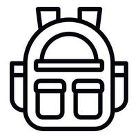 School backpack icon outline vector. Learn online vector