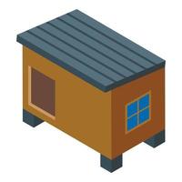 Wood cat house icon isometric vector. Pet food vector