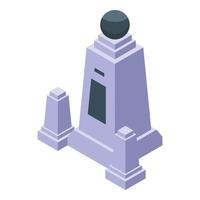 Ecuador statue icon isometric vector. America national vector