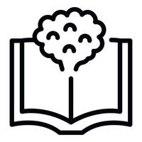 Brain book learn icon outline vector. Children school vector