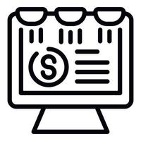 Revenue agency monitor icon outline vector. Deadline seo vector