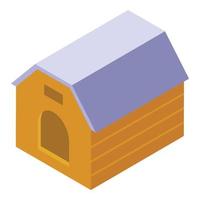 vector isométrico del icono de la casa del gato de madera. caja de cuidado