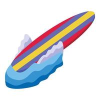 Ecuador surf board icon isometric vector. Vacation country vector