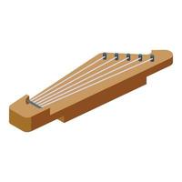 Zither kantele icon isometric vector. Gusli music vector