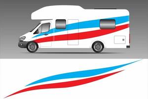 white background design for camping car livery wrap and more vector