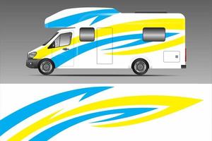 white background design for camping car livery wrap and more vector