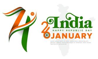 74 th India Republic day flag number vector for greeting card, background, poster, book cover, banner, post design.