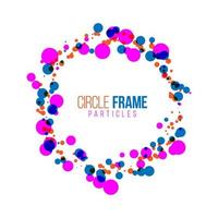 Multicolor circle frame particles vector art