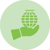 Globe in hand Vector Icon